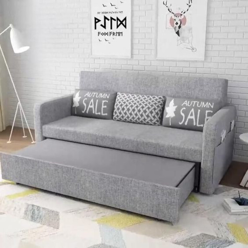 Mẫu ghế sofa màu ghi sáng có hộc tủ đặt tại phòng khách hoặc phòng ngủ