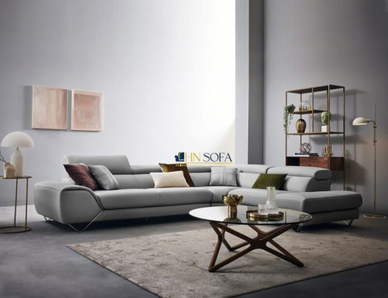 Ghế sofa màu ghi thanh lịch khi kết hợp với nội thất