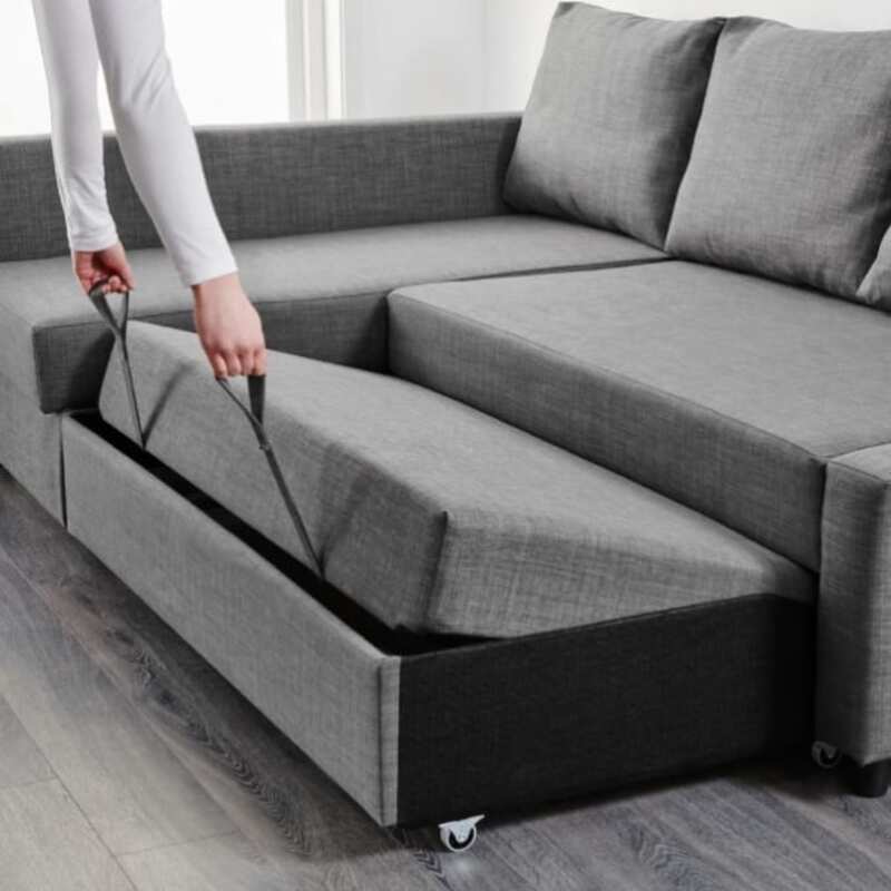 Sofa màu xám ghi có hộc tủ lớn đầy ấn tượng
