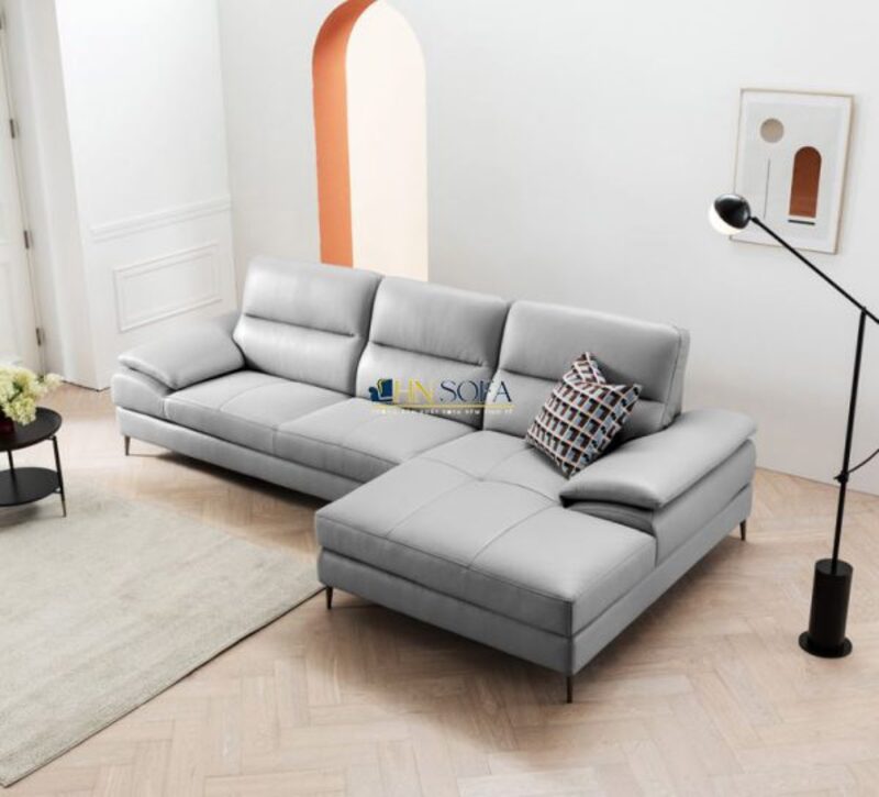 Phối hợp sofa màu xám ghi với không gian màu trắng tuyệt đẹp