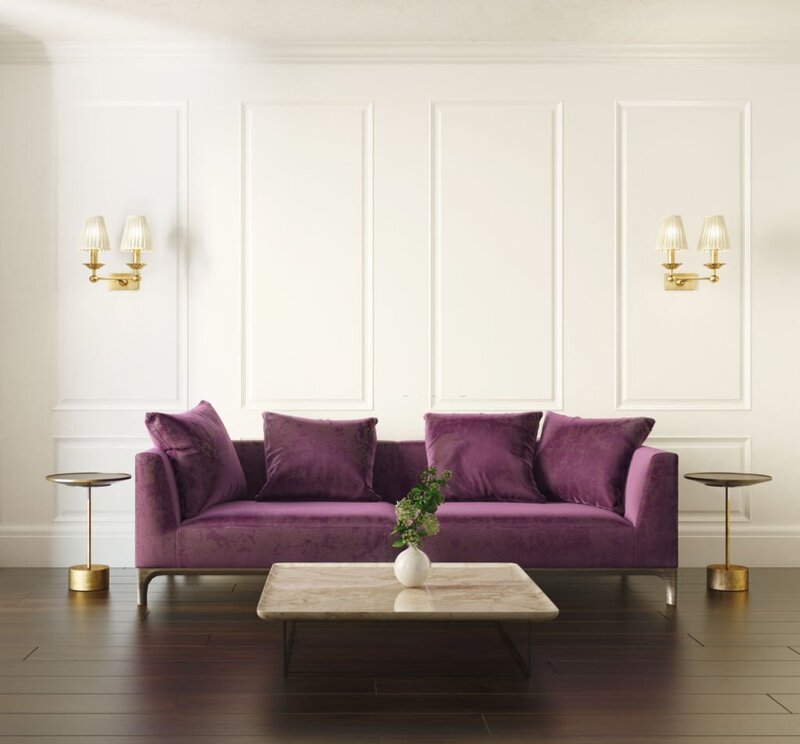 Sofa màu tím phòng khách sang trọng hơn.