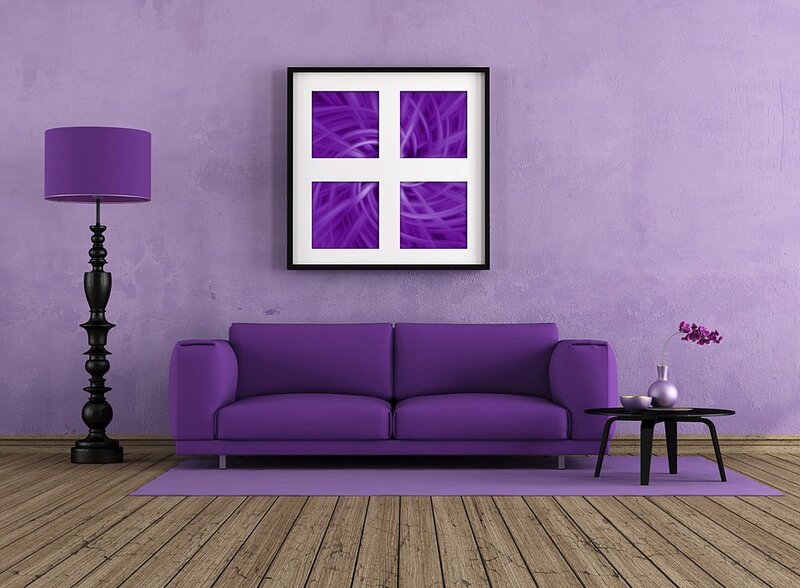 Sofa màu tím thường đơn giản và trang nhã