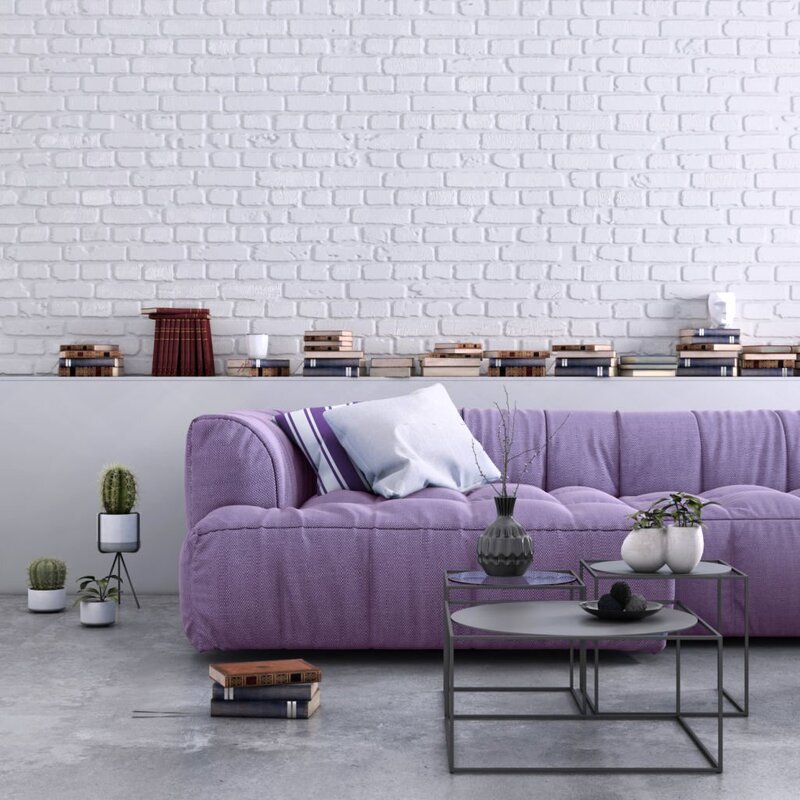 Sofa màu tím thể hiện sự thanh lịch