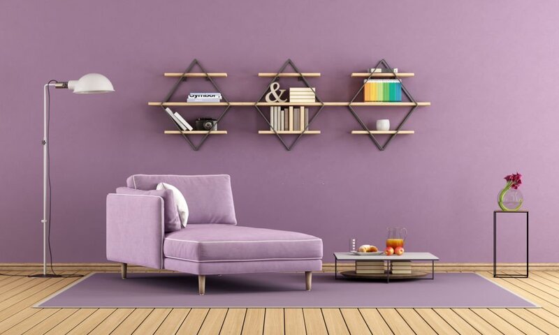 Sofa tím thiết kế đơn giản, tinh tế