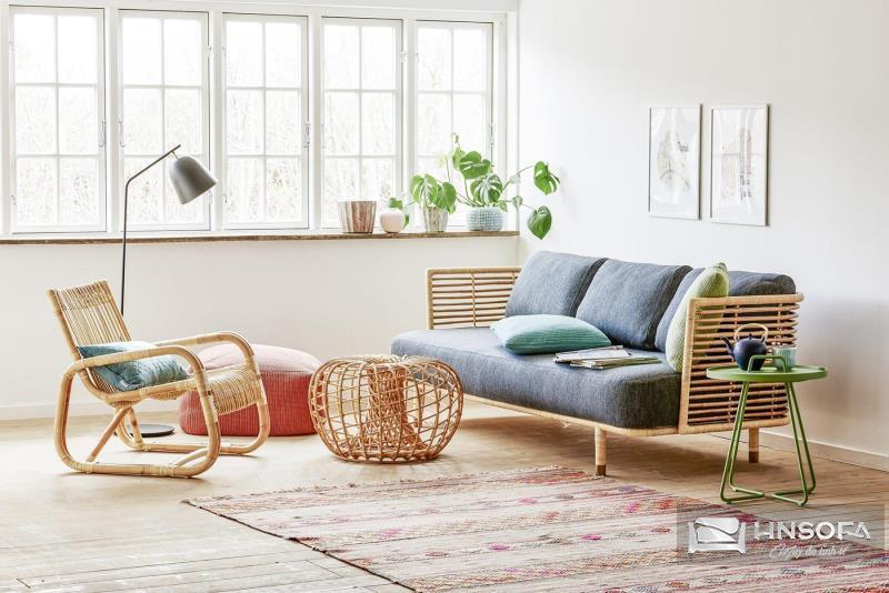 Sofa mây tre phong cách hiện đại