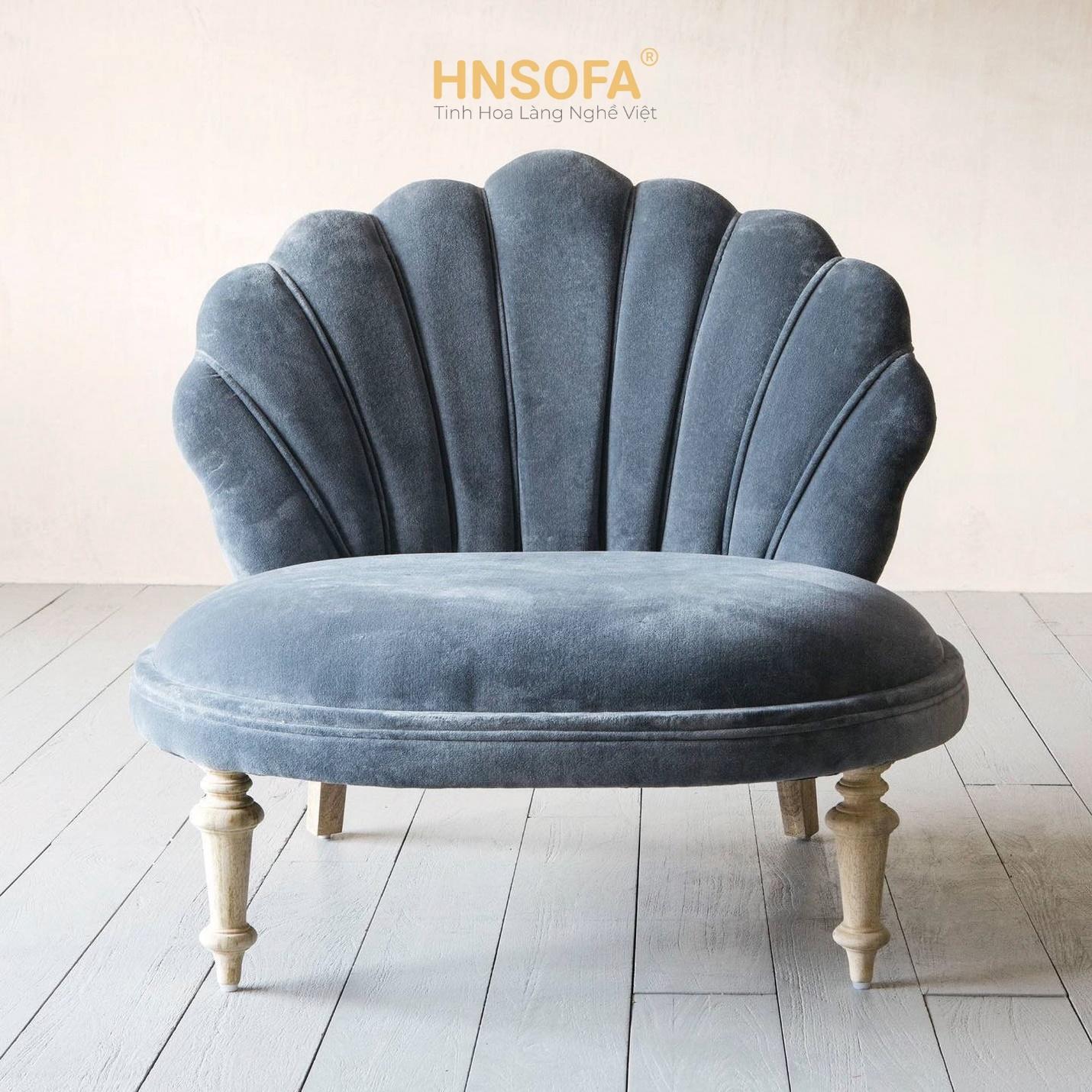 Sofa đơn bọc nỉ nhung thiết kế tinh tế, hiện đại giúp tăng giá trị thẩm mỹ cho không gian