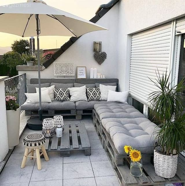 Sofa Pallet mầu xám cuốn hút