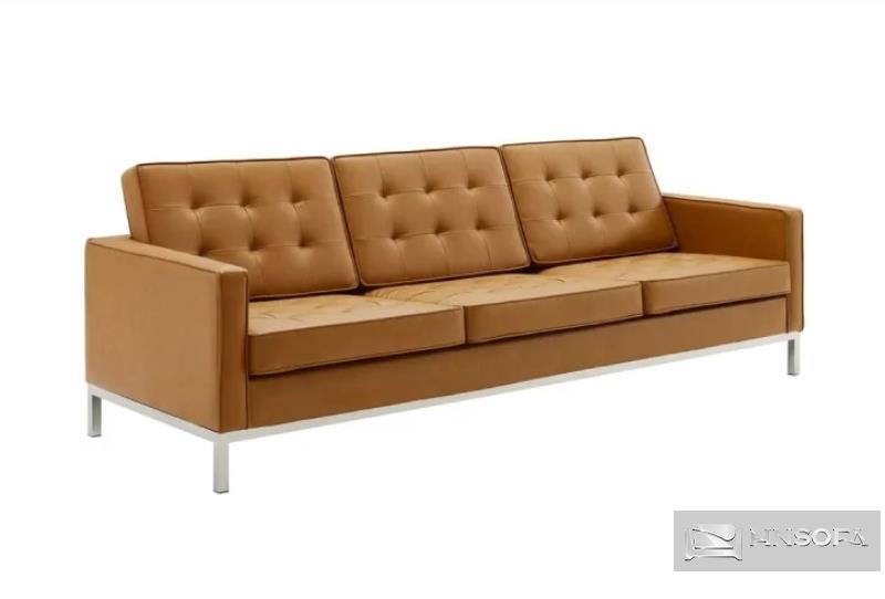 Sofa phòng chờ văng 3 chỗ bọc da rút múi tinh tế VP13