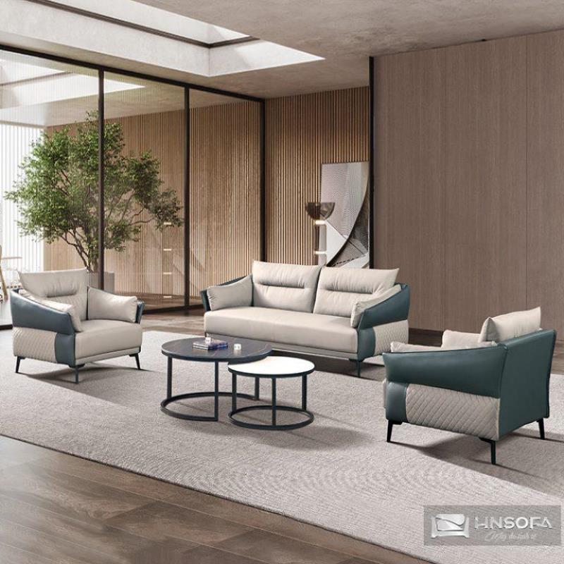 Bộ sofa rời bọc tiếp xúc da bò nhập khẩu Ý HNS232