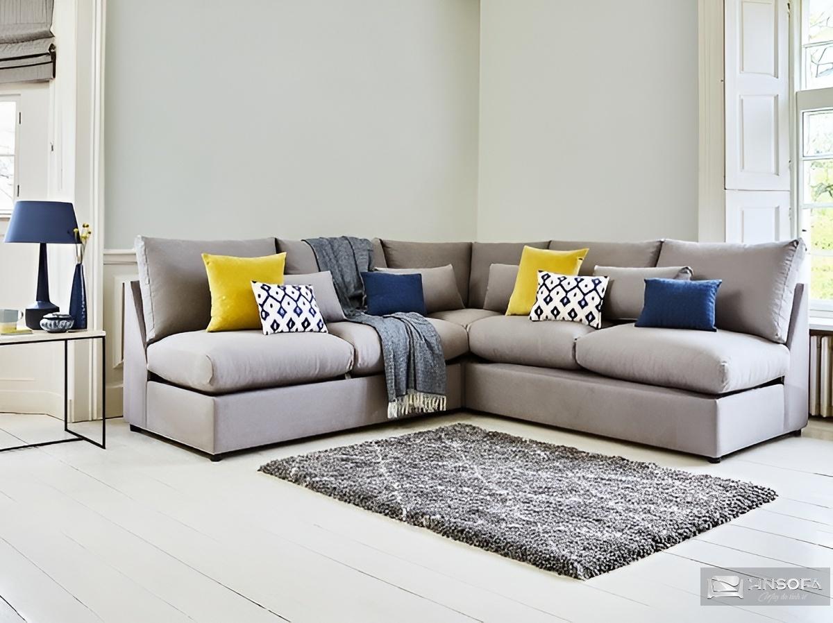 Sofa vải bố có đệm mút xốp cao cấp mang lại sự thoải mái cho người dùng