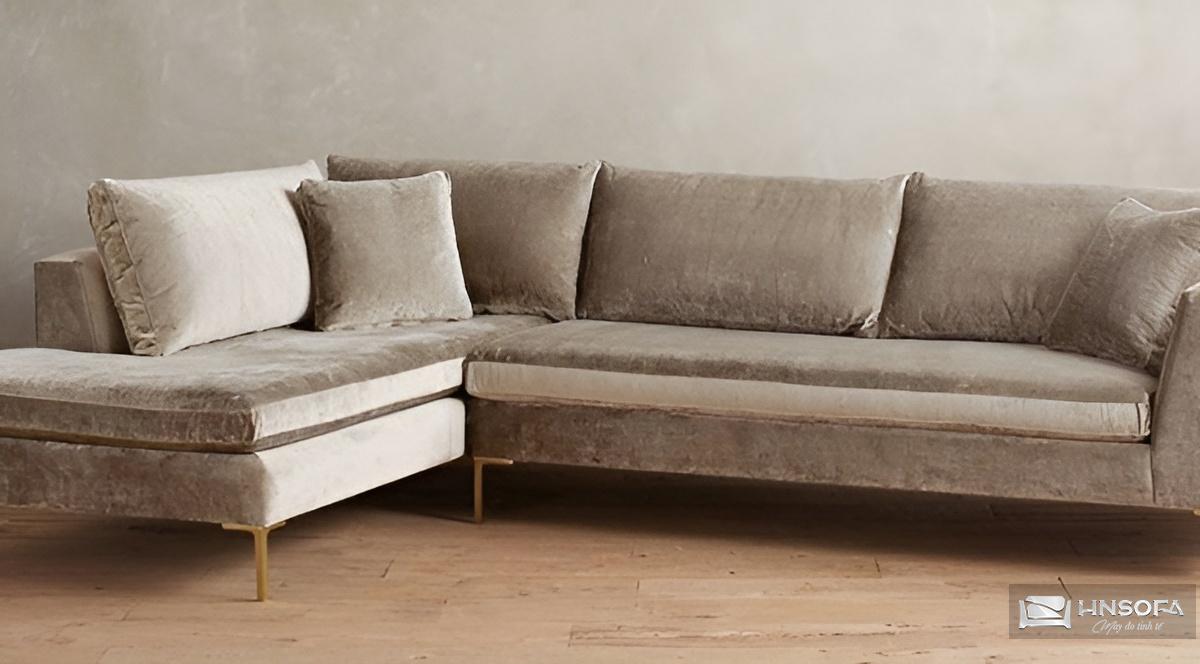 Sofa vải nhung góc L