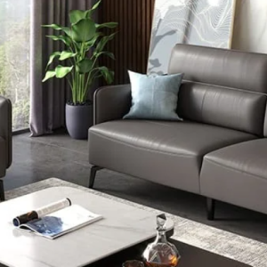 Alternative view of Sofa văn phòng nhỏ dáng văng 2 chỗ bọc da bò sang chảnh VP19