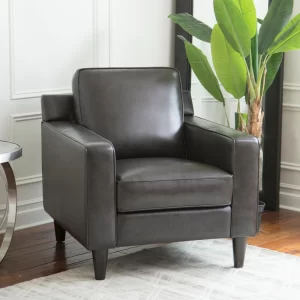 Alternative view of Mẫu sofa băng văng bọc da Anh Quốc màu đen quyền lực và bề thế VP28
