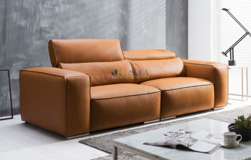 Sofa văng 2 chỗ da thật Italia HNS100 - Thiết kế vuông vắn đầy mạnh mẽ! - Ảnh 4