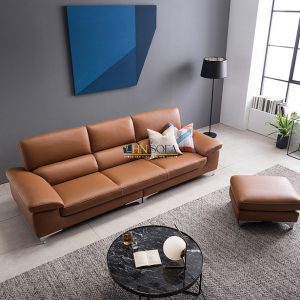 Alternative view of Sofa đẳng cấp văng da bò Ý hiện đại HNS104
