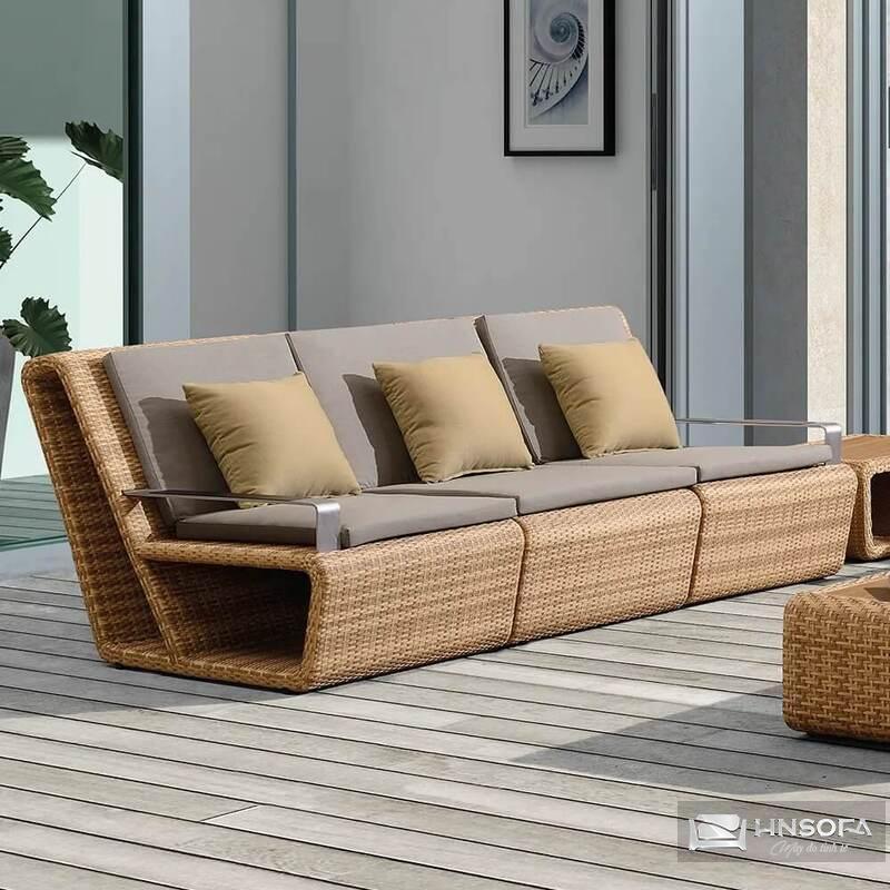 Thiết kế sofa mây tre vô cùng tinh tế và sang trọng